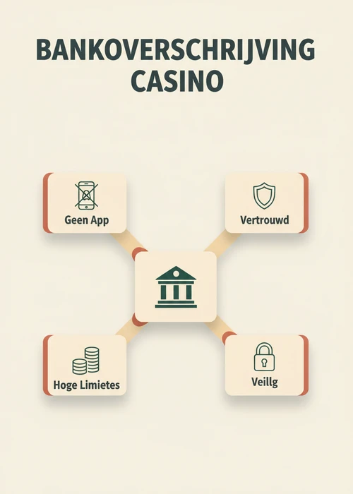 Bankoverschrijving casino uitgelegd: vertrouwd, veilig, hoge limieten en geen app overzichtelijk in beeld.